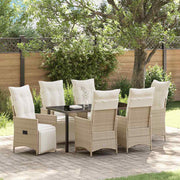 Have Spisebordssæt med pude 7 pcs Beige polyrattan