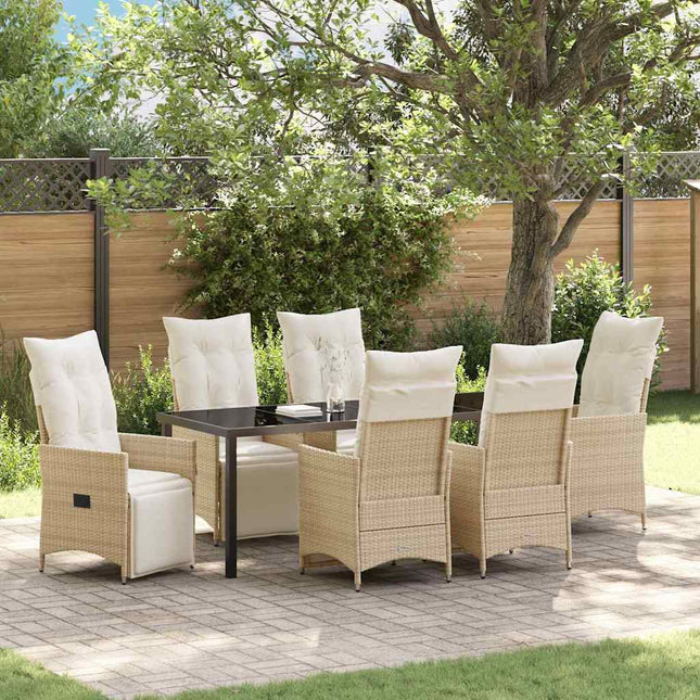 Have Spisebordssæt 7 stk. Beige polyrattan