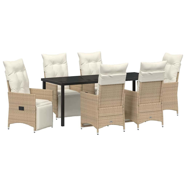 Have Spisebordssæt 7 stk. Beige polyrattan