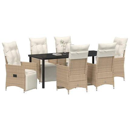 Have Spisebordssæt med pude 7 pcs Beige polyrattan