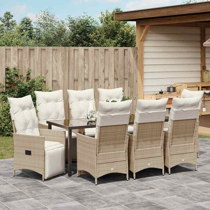 Have Spisebordssæt med pude 9 pcs Beige polyrattan