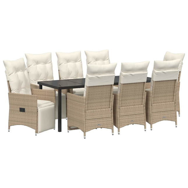 Have Spisebordssæt 9 stk. Beige polyrattan
