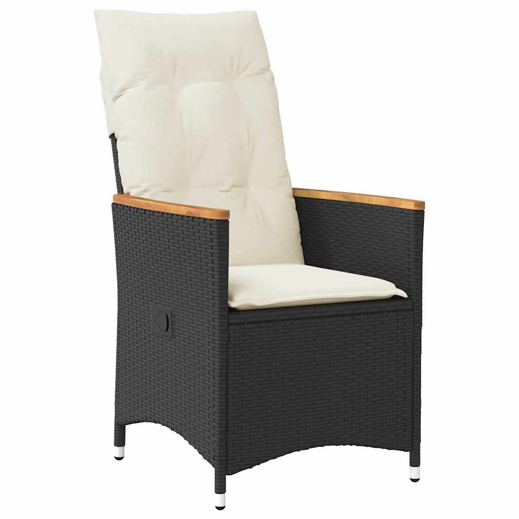 Have Spisebordssæt med pude 3 pcs Sort polyrattan