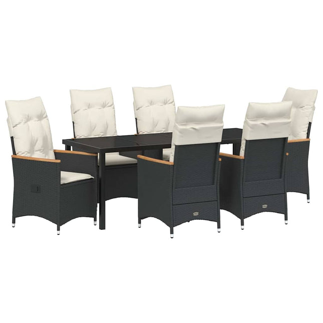 Have Spisebordssæt 7 stk. Sort polyrattan