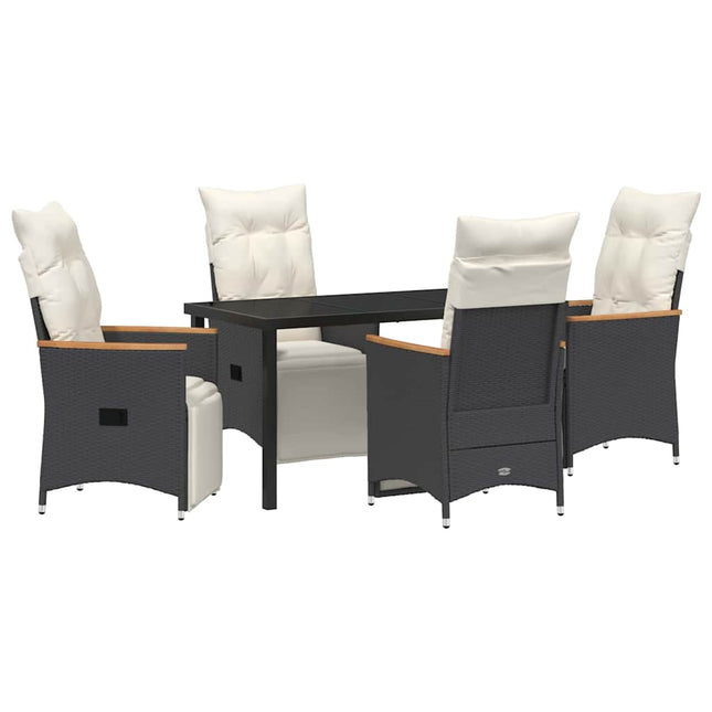 Have Spisebordssæt 5 stk. Sort polyrattan