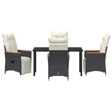 Have Spisebordssæt med pude 5 pcs Sort polyrattan