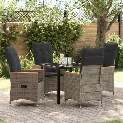 Have Spisebordssæt med pude 5 pcs Grå polyrattan