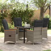 Have Spisebordssæt med pude 5 pcs Grå polyrattan