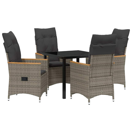 Have Spisebordssæt med pude 5 pcs Grå polyrattan