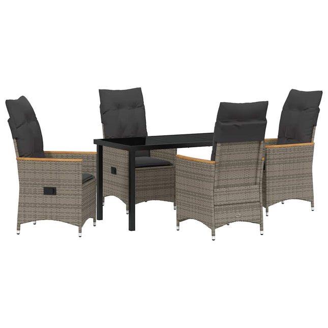 Have Spisebordssæt 5 stk. Grå polyrattan