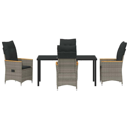 Have Spisebordssæt med pude 5 pcs Grå polyrattan