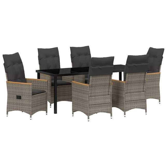 Have Spisebordssæt 7 stk. Grå polyrattan