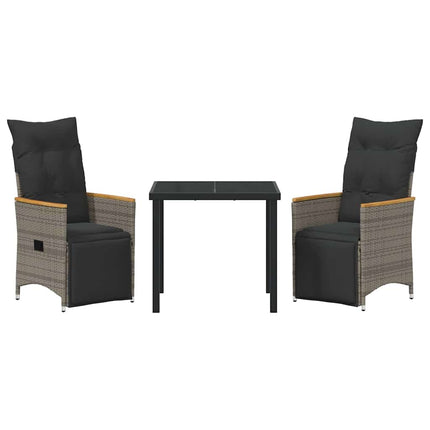 Have Spisebordssæt med pude 3 pcs Grå polyrattan