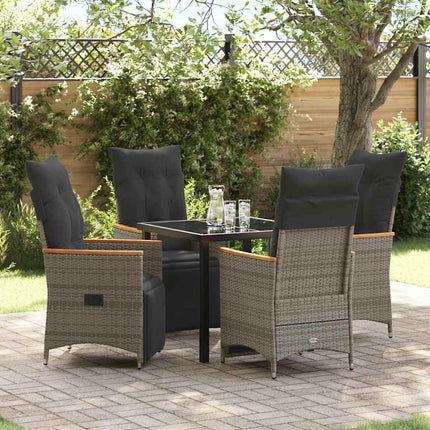 Have Spisebordssæt med pude 5 pcs Grå polyrattan
