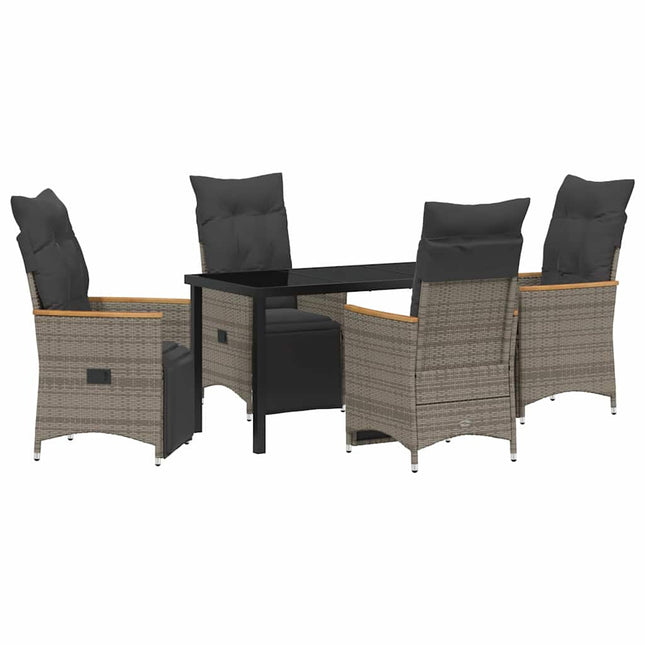 Have Spisebordssæt 5 stk. Grå polyrattan