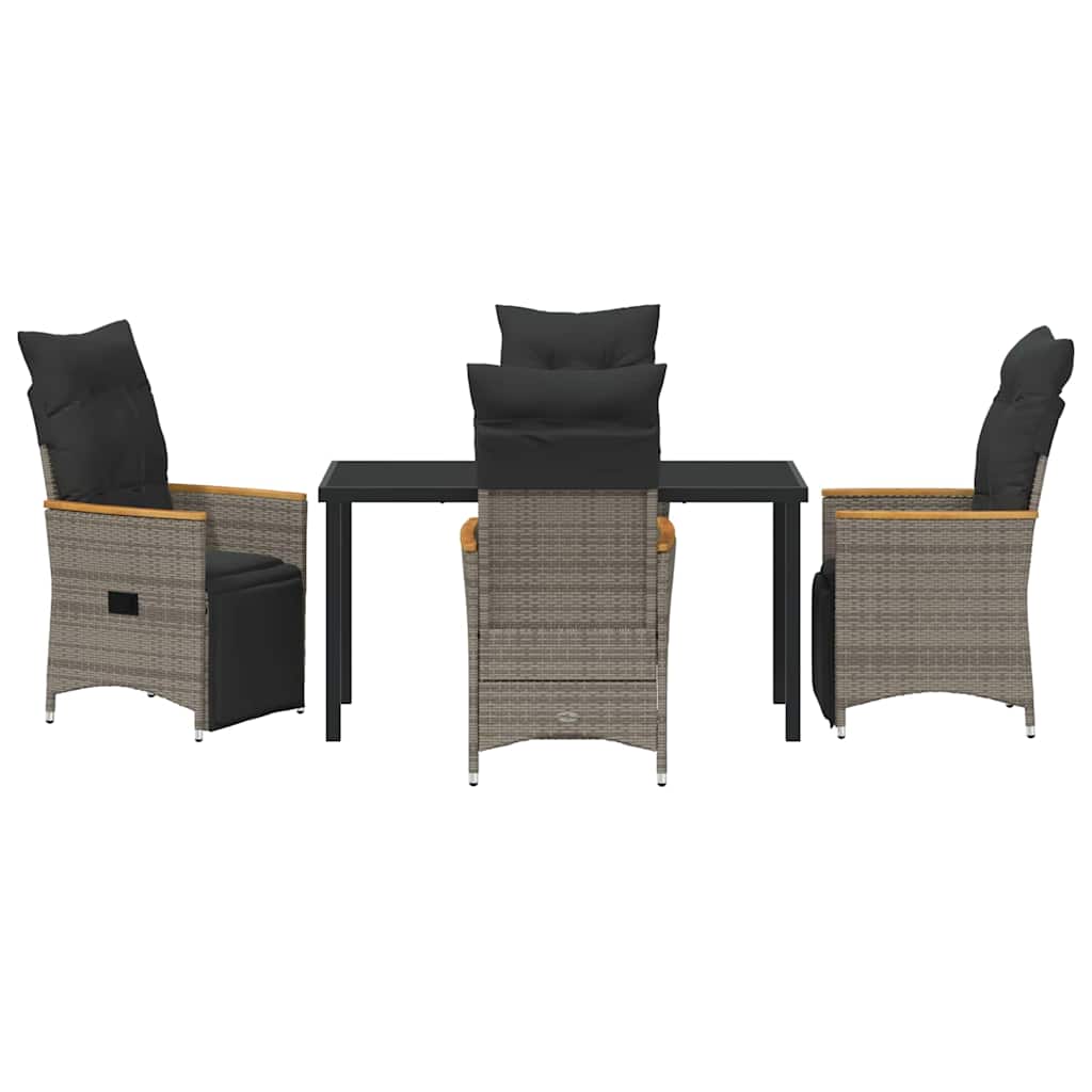 Have Spisebordssæt med pude 5 pcs Grå polyrattan