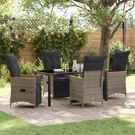 Have Spisebordssæt med pude 5 pcs Grå polyrattan