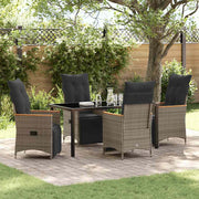 Have Spisebordssæt med pude 5 pcs Grå polyrattan