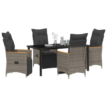 Have Spisebordssæt med pude 5 pcs Grå polyrattan