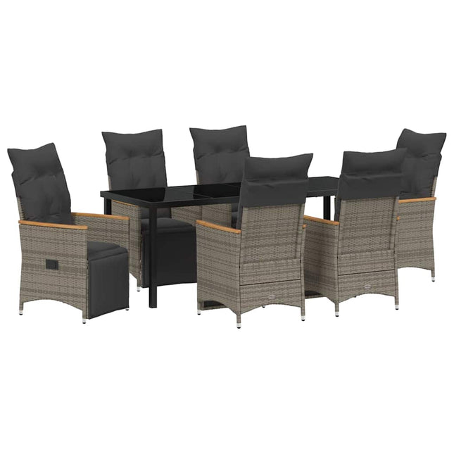 Have Spisebordssæt 7 stk. Grå polyrattan