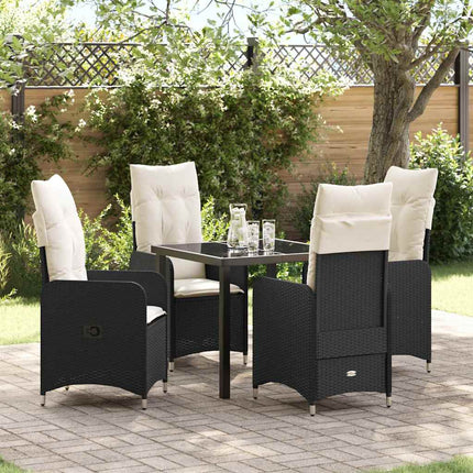 Have Spisebordssæt 5 stk. Sort polyrattan