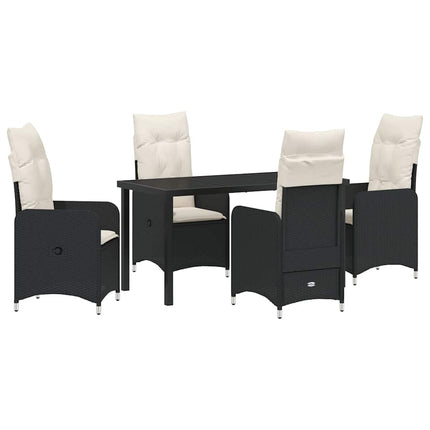 Have Spisebordssæt 5 stk. Sort polyrattan