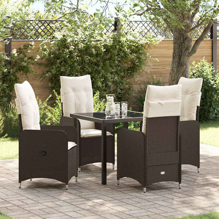 Have Spisebordssæt 5 stk. Brun polyrattan