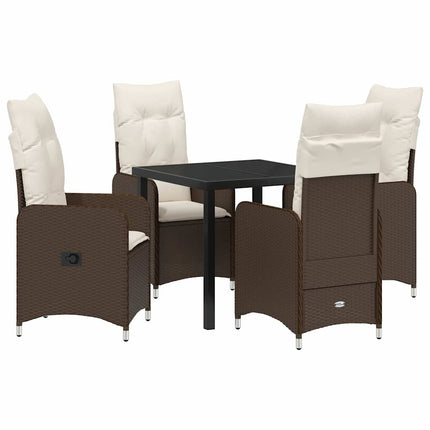 Have Spisebordssæt 5 stk. Brun polyrattan