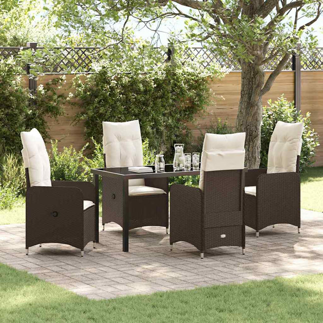 Have Spisebordssæt 5 stk. Brun polyrattan