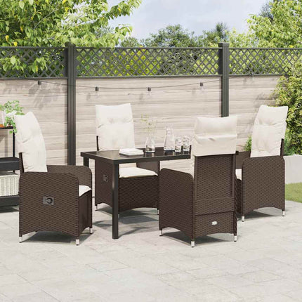 Have Spisebordssæt 5 stk. Brun polyrattan