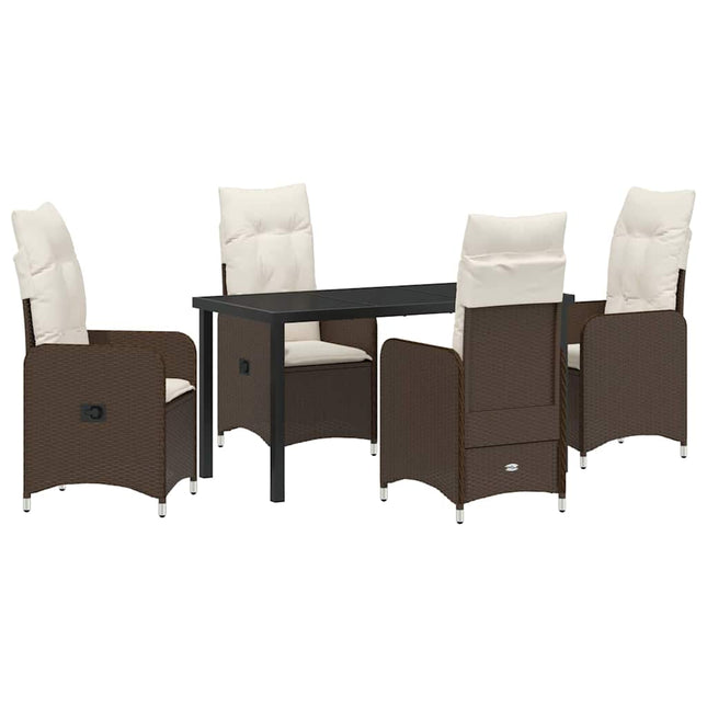 Have Spisebordssæt 5 stk. Brun polyrattan