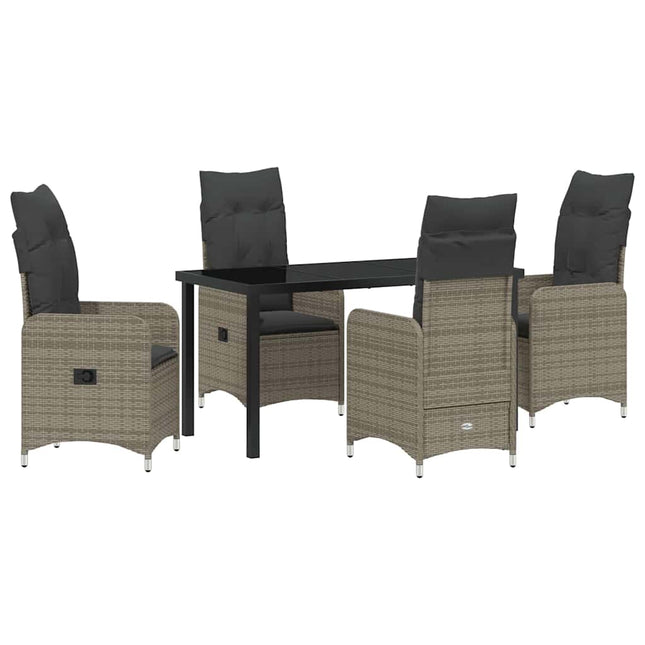 Have Spisebordssæt 5 stk. Grå polyrattan