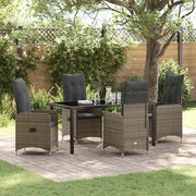 Have Spisebordssæt med pude 5 pcs Grå polyrattan