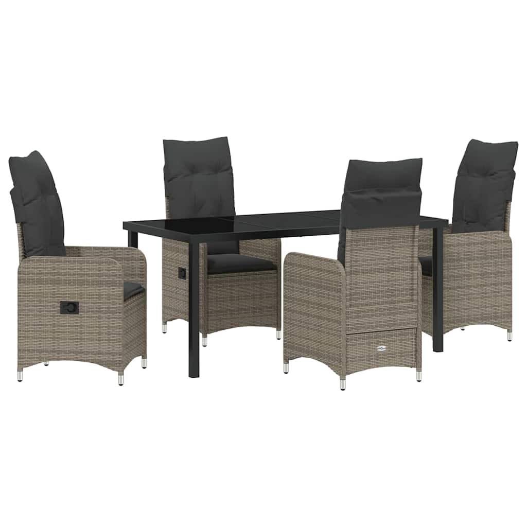 Have Spisebordssæt med pude 5 pcs Grå polyrattan