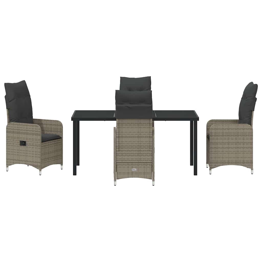 Have Spisebordssæt med pude 5 pcs Grå polyrattan