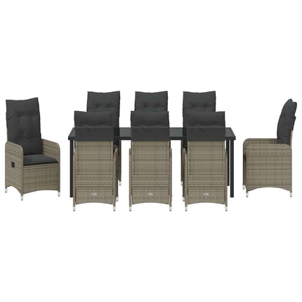 Have Spisebordssæt 9 stk. Grå polyrattan