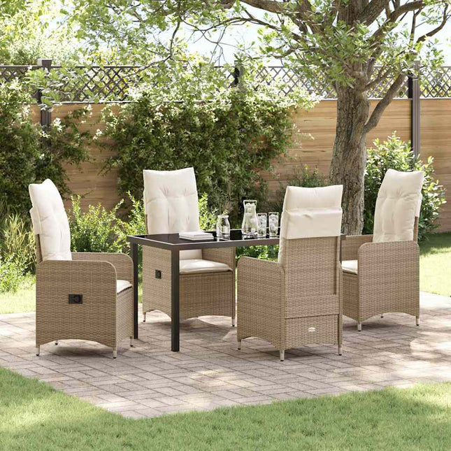 Have Spisebordssæt 5 stk. Beige polyrattan
