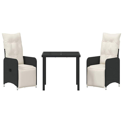 Have Spisebordssæt 3 stk. Sort polyrattan