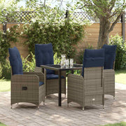 Have Spisebordssæt med pude 5 pcs Sort polyrattan