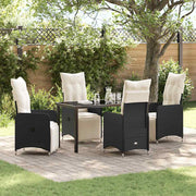 Have Spisebordssæt med pude 5 pcs Sort polyrattan