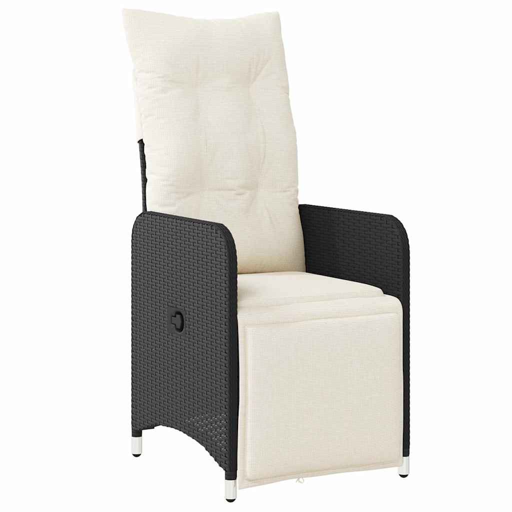 Have Spisebordssæt med pude 5 pcs Sort polyrattan