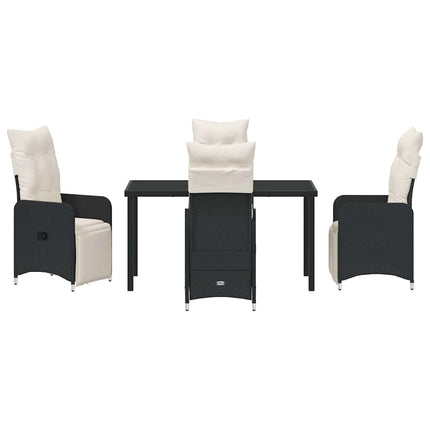 Have Spisebordssæt 5 stk. Sort polyrattan