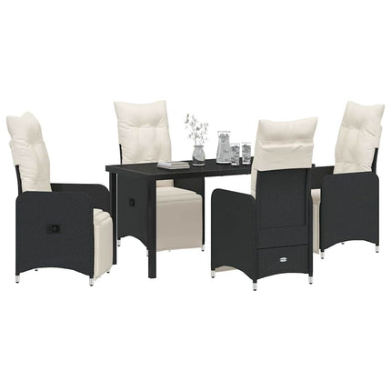 Have Spisebordssæt 5 stk. Sort polyrattan