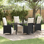 Have Spisebordssæt med pude 5 pcs Sort polyrattan