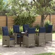 Have Spisebordssæt med pude 7 pcs Sort polyrattan