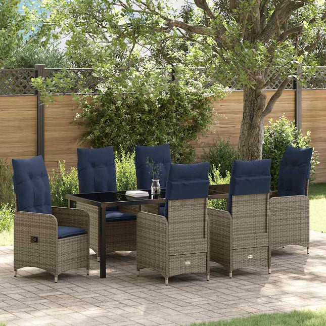 Have Spisebordssæt 7 stk. Sort polyrattan