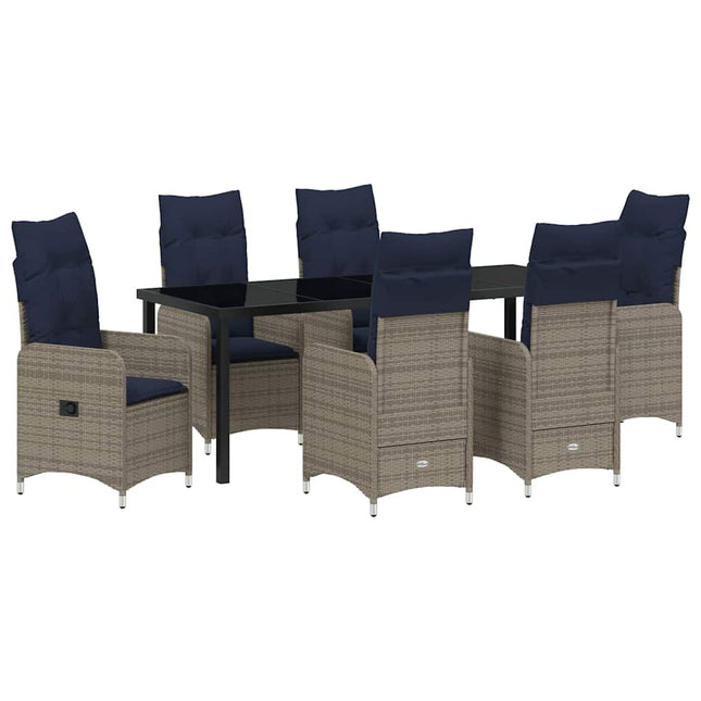 Have Spisebordssæt 7 stk. Sort polyrattan