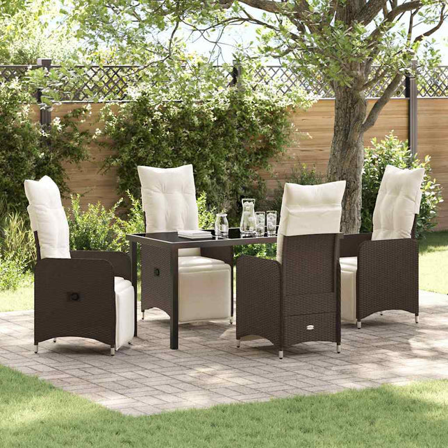 Have Spisebordssæt 5 stk. Brun polyrattan