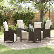 Have Spisebordssæt med pude 5 pcs Brun polyrattan