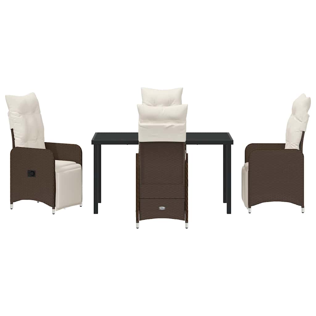 Have Spisebordssæt med pude 5 pcs Brun polyrattan